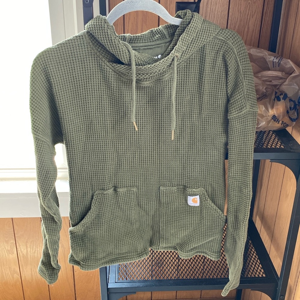 Carhartt Waffle Knit Hooded Sweatshirt Size Small